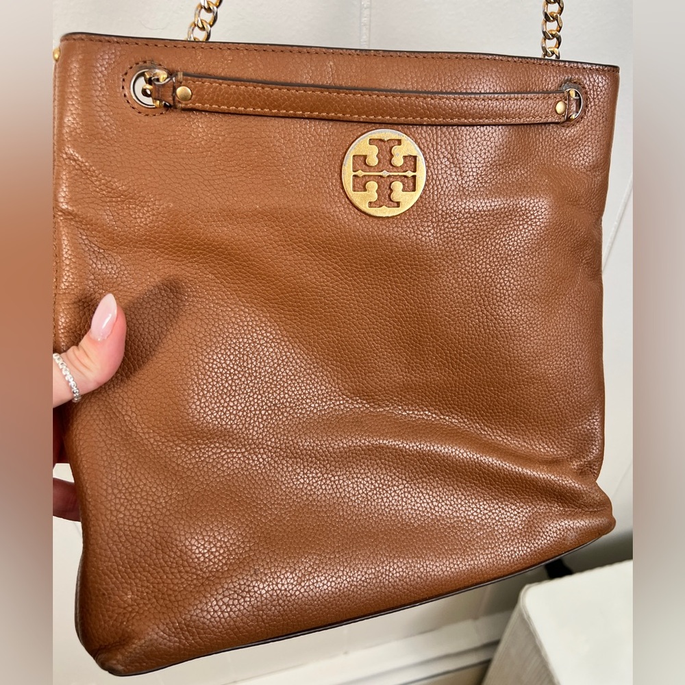 Tory Burch crossbody bag brown pebble leather